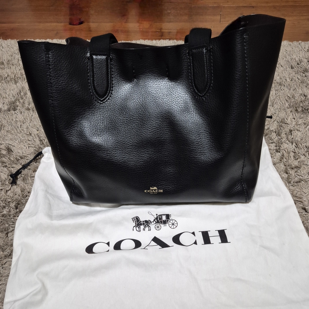 Coach Derby Tote 58660 Bag Black Pebbled Leather w/Dust Bag Shoulder Bag Handbag